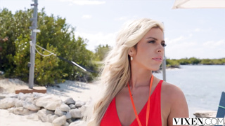 Vixen - Lifeguard Allie Hooks Up With Guest On Private Beach On PORNCOMP