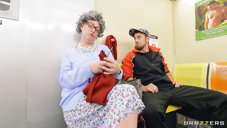 BRAZZERS Granny at Waiting Room Spectates Public XXX