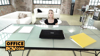OfficePOV: Blonde slut Angelika Grays is the remedy for office boner on PORNCOMP.COM