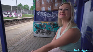 Czech Blonde Lily Picked Up & Pounded At Train Station