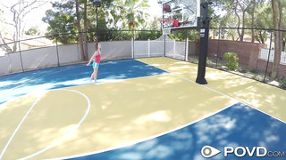 Tiny Teen Can't Play Basketball But Can Take POV Cock