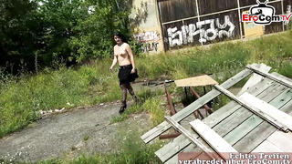 (Semi) Big Titty Goth Teen Pounded At Abandoned Factory