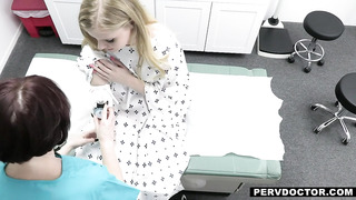Dr. Baldy Prescribes His Penis For Blonde Teen