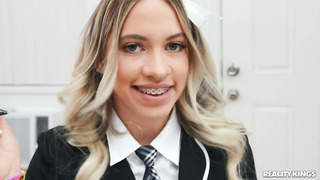 Schoolgal Khloe Got Braces & Dick In Her Mouth