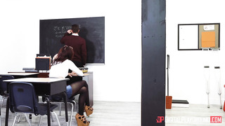 Hot Redhead Schoolgirl Fucks Her Teacher In A Classroom