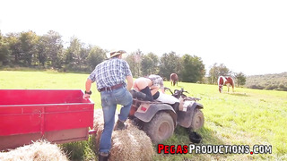 French Cowboy Eats Ass Outdoors On Quad!