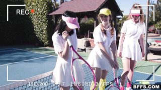 3 On 1 On Tennis Court With Sluts Daisy, Cleo, & Daphne