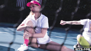 3 On 1 On Tennis Court With Sluts Daisy, Cleo, & Daphne
