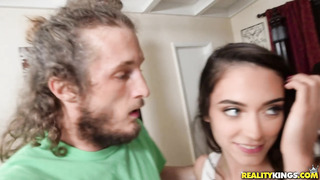 College Guy Fucks His Busty Stepmom & Girlfriend The Same Time