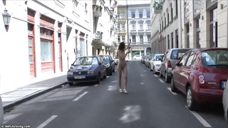 Eurobabe Aika May Walking Nude In Public
