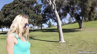 A Walk In The Park With A Frisky Cougar Ends With Massive Cumshot