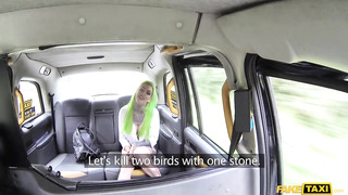 Green-Haired Punk Slut Gets Fucked In The Cab