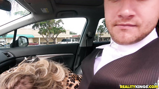 Nymphomaniac Cougar Jumps On Her Driver
