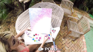 Sexy Artist Hime Maria Gets Some Paint On Her Naked Breasts