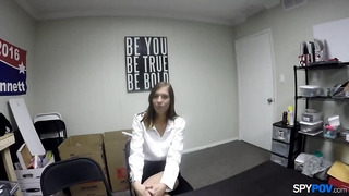 Tall Teen Slut Cums For A Job Interview, Leaves Covered In Cum