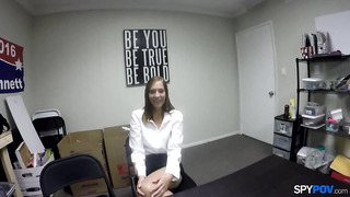 Tall Teen Slut Cums For A Job Interview, Leaves Covered In Cum