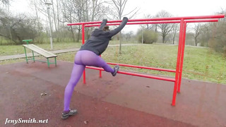Jeny Smith Training In Her Pantyhose