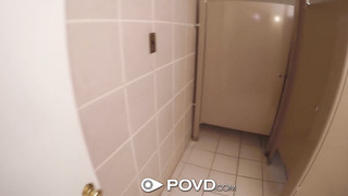 Cute Horny Teen Rides Cock In Public Bathroom