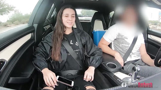 Latina Model Flashes In Sports Car Before Dickride