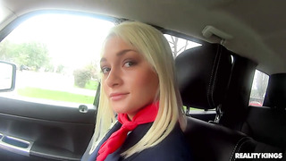 Russian Stewardess Squirts In Car After Hours