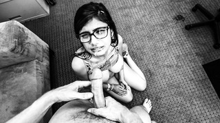 Mia Khalifa - Porn Audition In The Style Of A Black And White Film With French Instrumental Music