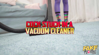 Fake Hostel - Young Guy Gets His Normal Size Cock Stuck In A Vacuum Cleaner & Needs Help From A Masturbating 18 Year Old