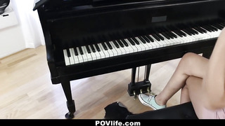 POVlife - Hot Brunette Fucked On Piano