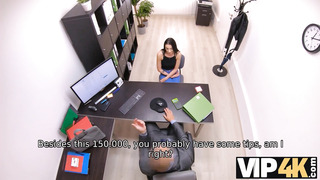 VIP4K - Porn Actress Is Humped By The Pushy Creditor In His Office