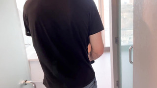 Fucking 2 Guys In Hotel Window / Husband Shares Wife With Friend / Public Fucking