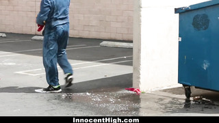 Innocenthigh - Cheerleader Gets Fucked By Janitor