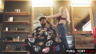 Purgatoryx Slutty Blonde Hair Stylist Chloe Creamy Fucks Her Customer In The Shop
