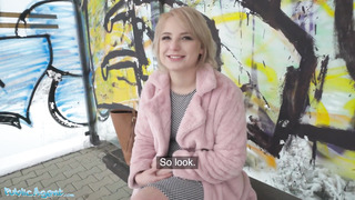 Public Agent Amatuer Teen With Short Blonde Hair Chatted Up At Busstop And Taken To Basement To Get Fucked By Big Dick
