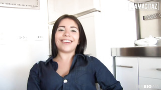 MAMACITAZ - Small Tits Brunette Nicole Medallo Takes A Huge Dick In Her Pussy On PORNCOMP