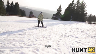 HUNT4K - Trying Out His Ski Stick