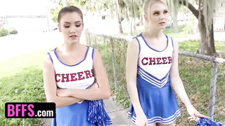 Slutty Cheerleaders Megan Sage, Lily Rader & Riley Mae Fuck Their Perv Coach Hardcore - BFFS