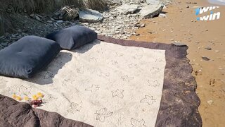 Sex on the bare beach with a bare doll in doggystyle - XXX!