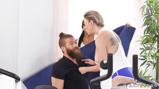 BRAZZERS - Dee Williams & Ember Snow Is Fucking The Spinning Teacher On PORNCOMP