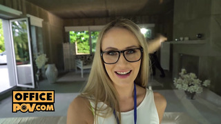 OfficePOV - Cock Whore Linda Leclaire Needs Double Cock At The Office On PORNCOMP